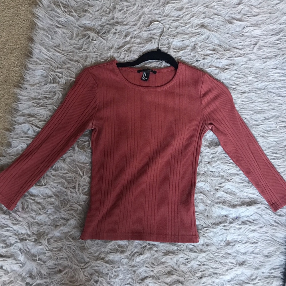 Burnt orange ribbed long sleeve